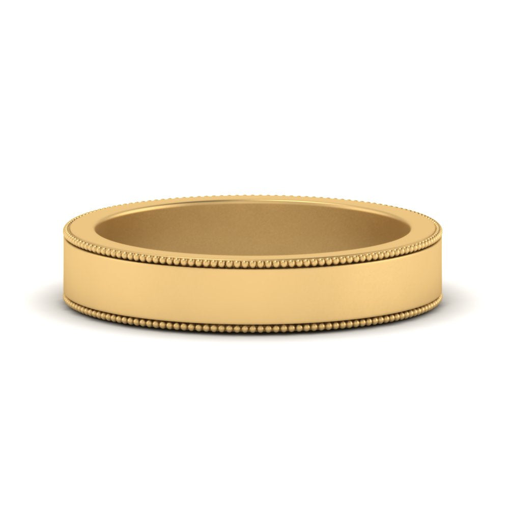 Flat Milgrain Mens Wedding Band Fascinating Diamonds
