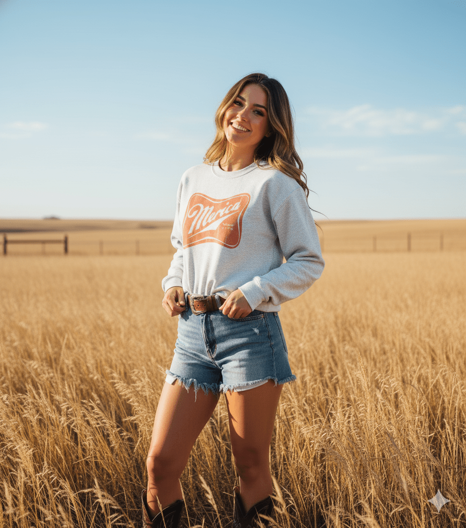 Merica Red Logo Graphic Sweatshirt Wild Junkie