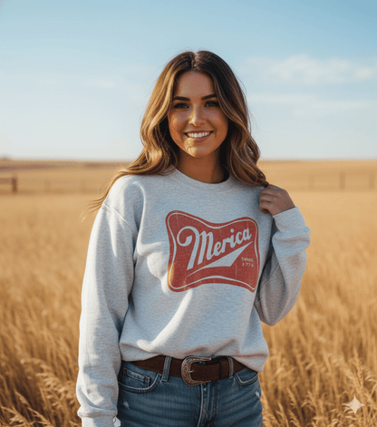 Merica Red Logo Graphic Sweatshirt Wild Junkie