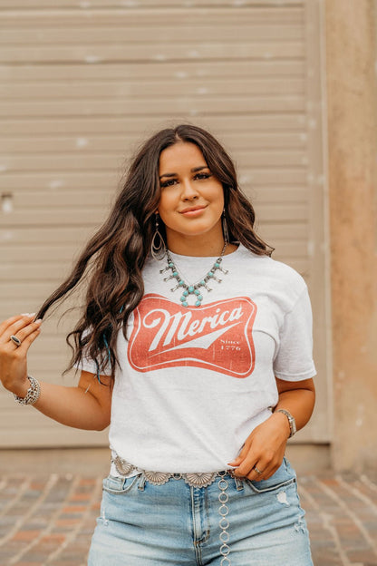 Merica Red Logo Graphic Tee Wild Junkie