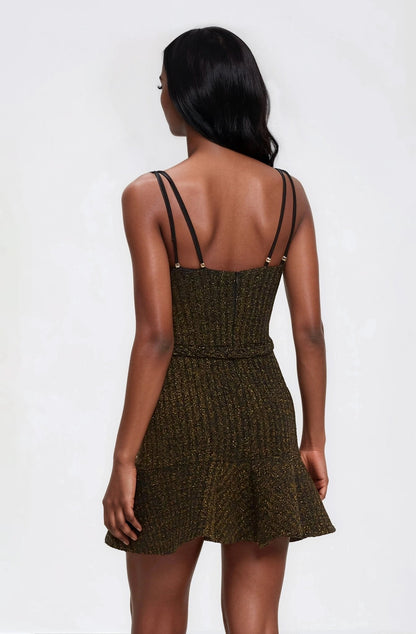 Metallic Knit Mini Dress – Black XO, Tina