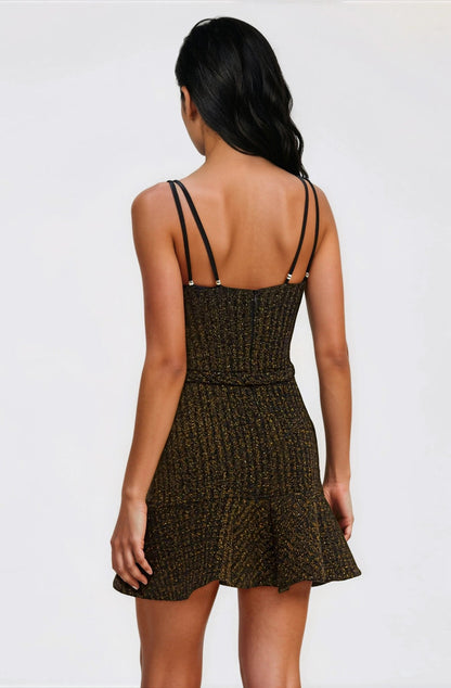 Metallic Knit Mini Dress – Black XO, Tina