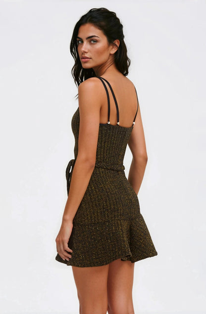 Metallic Knit Mini Dress – Black XO, Tina