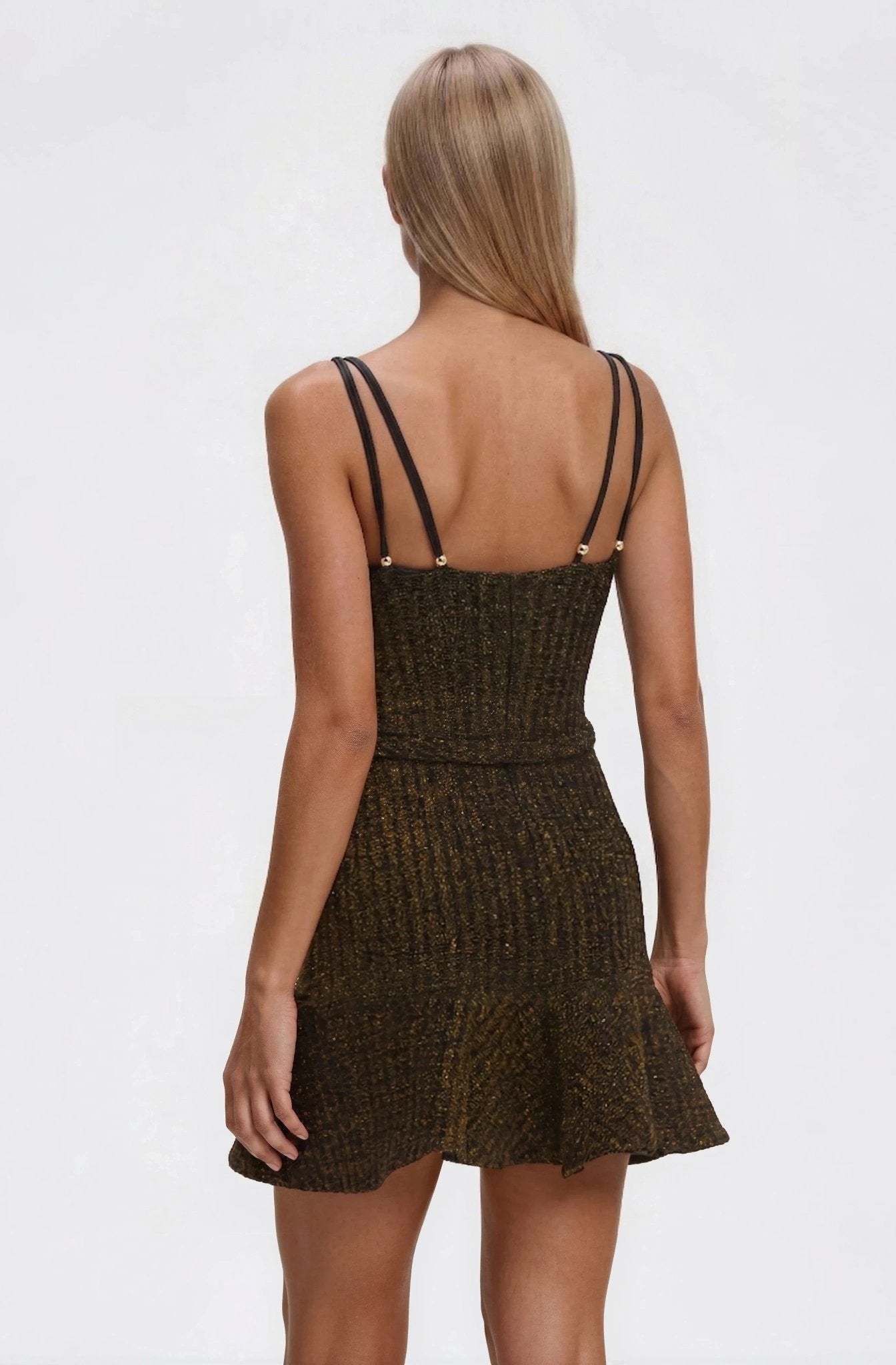 Metallic Knit Mini Dress – Black XO, Tina