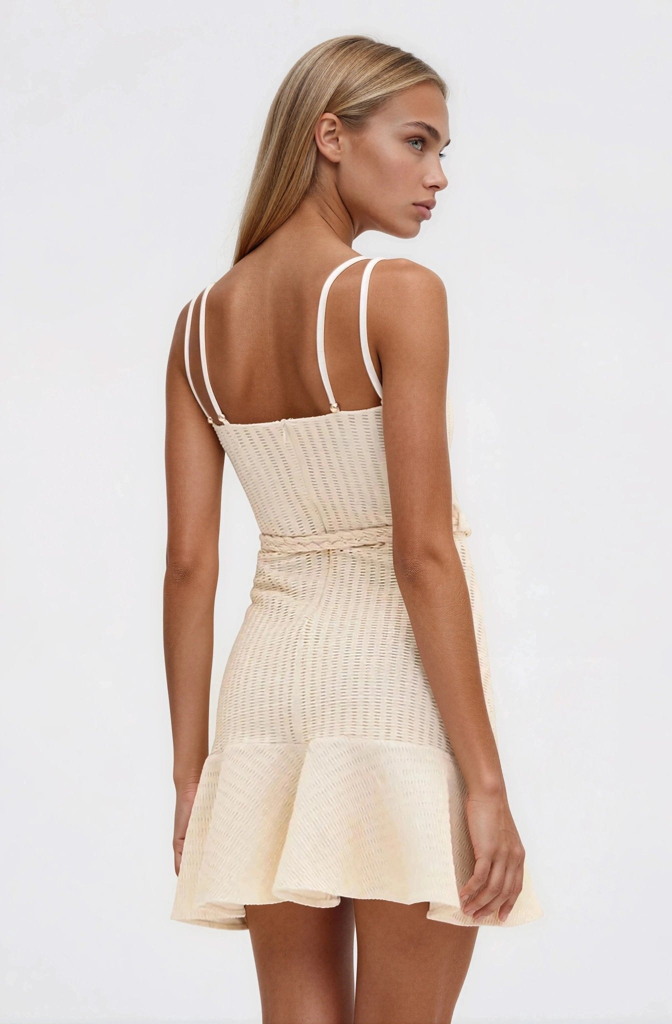 Metallic Knit Mini Dress – Off White XO, Tina