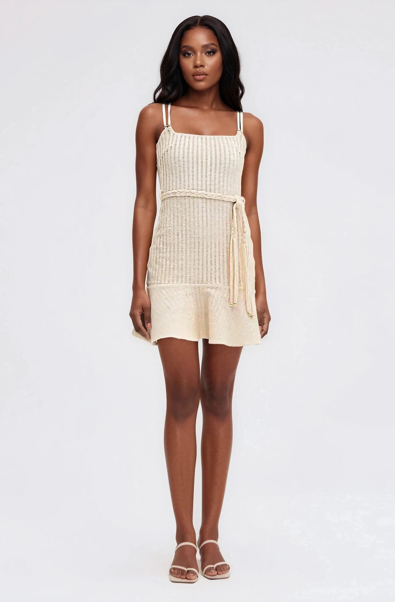 Metallic Knit Mini Dress – Off White XO, Tina