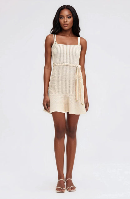 Metallic Knit Mini Dress – Off White XO, Tina