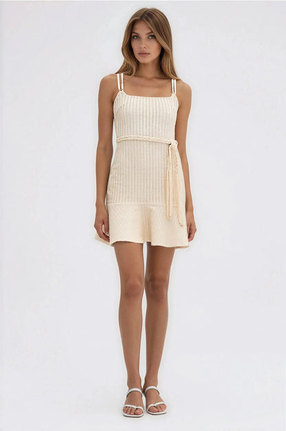 Metallic Knit Mini Dress – Off White XO, Tina