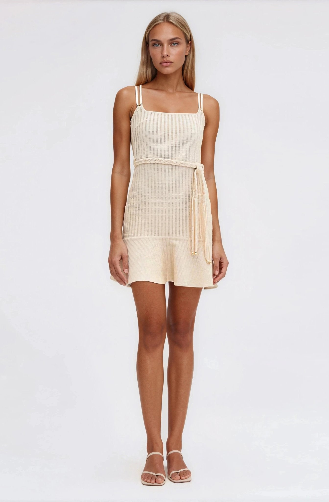 Metallic Knit Mini Dress – Off White XO, Tina