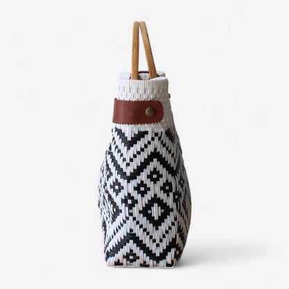 Black & White Geometric Handmade Tote Bag MexiMexi