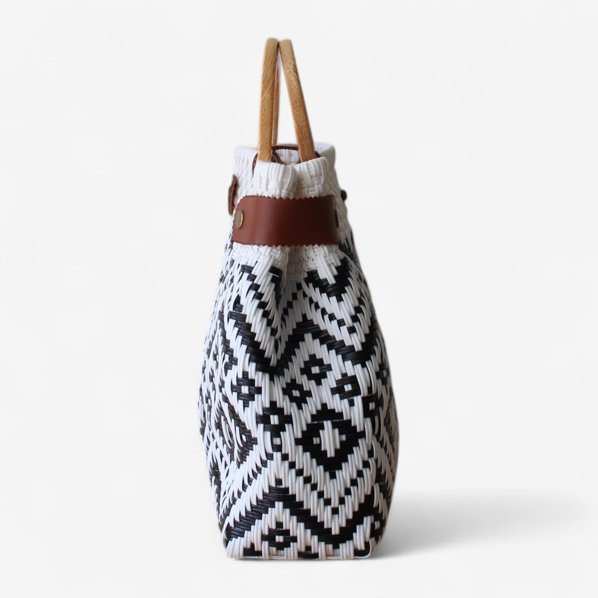 Black & White Geometric Handmade Tote Bag MexiMexi