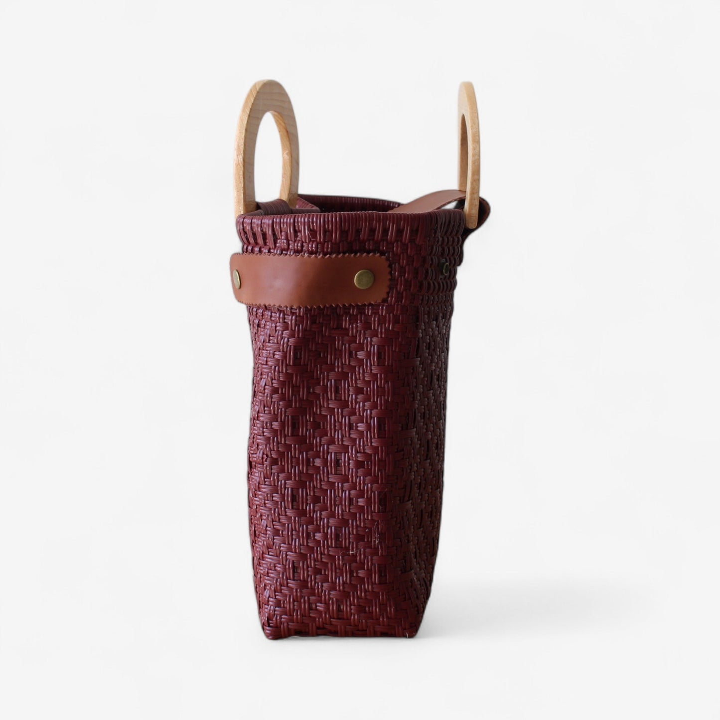 Burgundy Maroon Handwoven Tote Bag by MexiMexi MexiMexi