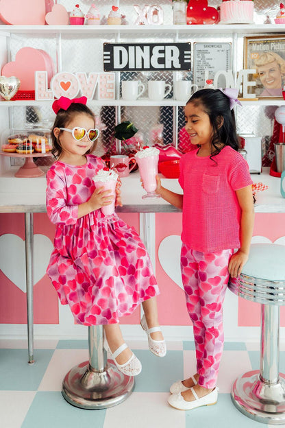 Happy Heart Day 3/4 Sleeve Pocket Twirl Dress Mila & Rose ®