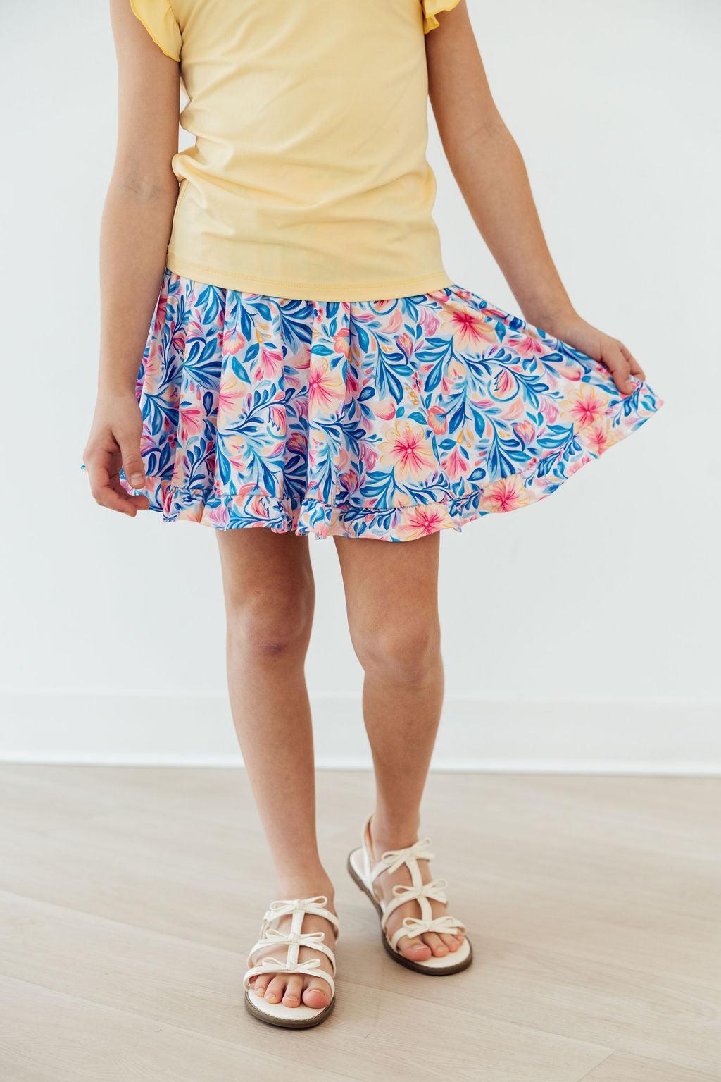 Watercolor Floral Ruffle Twirl Skort Mila & Rose ®
