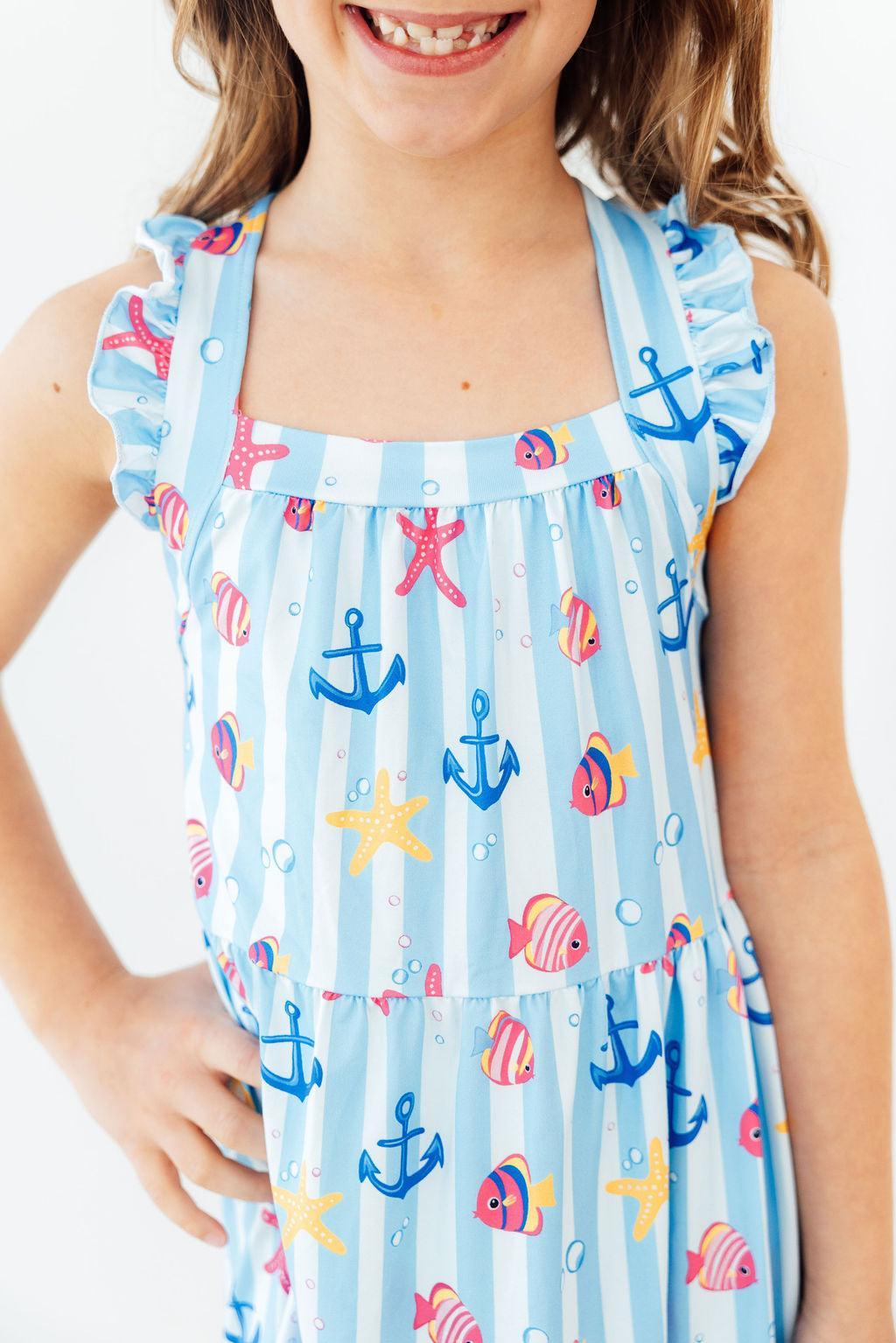 Tidepool Treasures Ruffle Cross Back Dress Mila & Rose ®