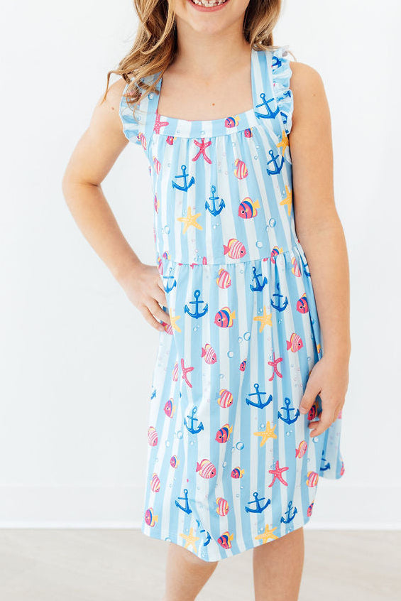 Tidepool Treasures Ruffle Cross Back Dress Mila & Rose ®