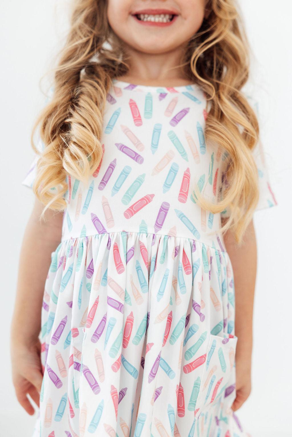 Color Crayons S/S Pocket Twirl Dress Mila & Rose ®