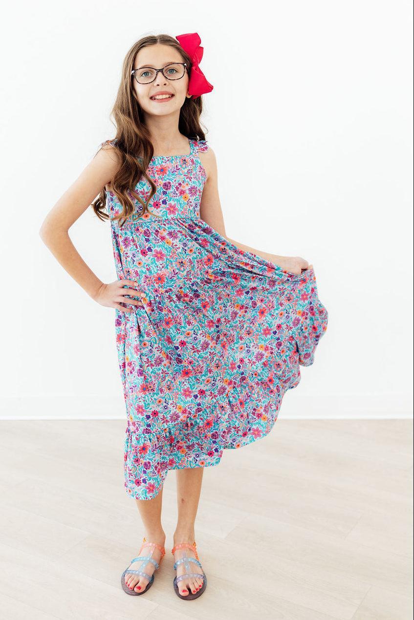 Tropical Garden Ruffle Maxi Dress Mila & Rose ®