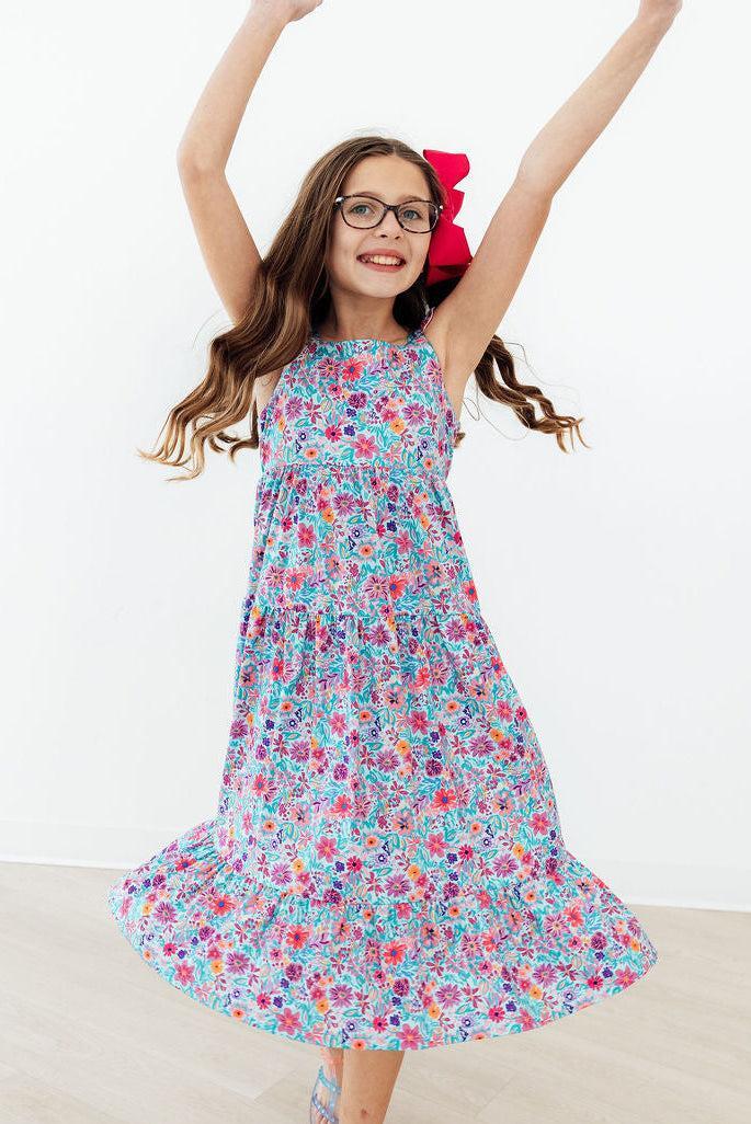 Tropical Garden Ruffle Maxi Dress Mila & Rose ®