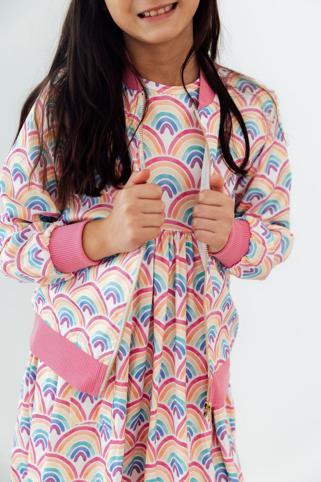 Watercolor Rainbows S/S Pocket Twirl Dress Mila & Rose ®