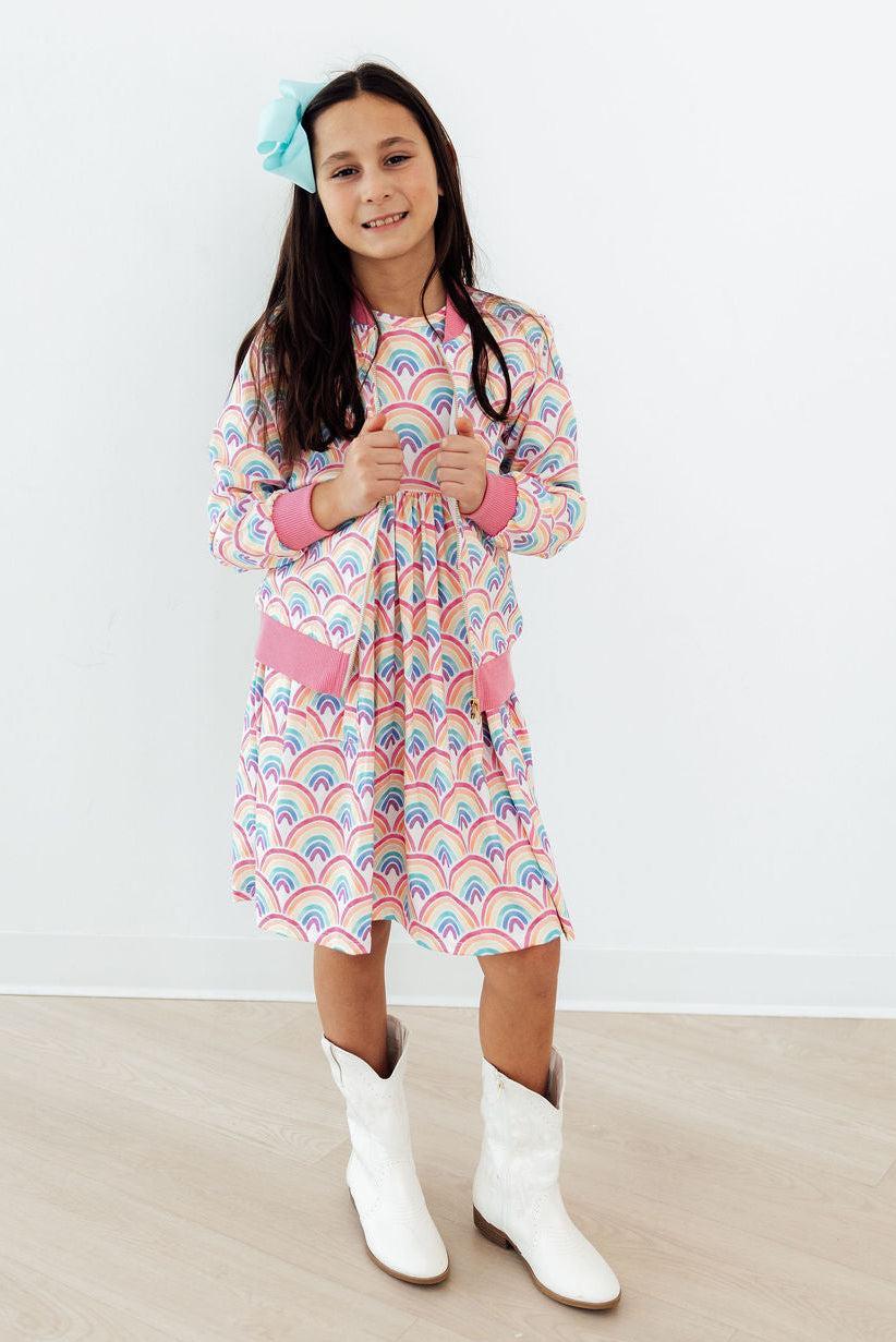 Watercolor Rainbows S/S Pocket Twirl Dress Mila & Rose ®