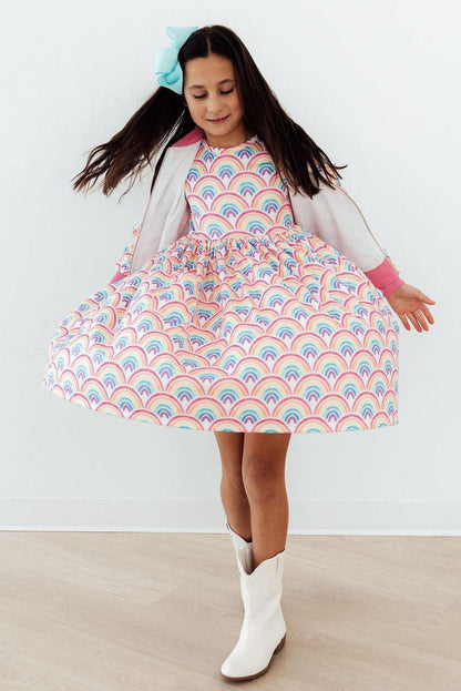 Watercolor Rainbows S/S Pocket Twirl Dress Mila & Rose ®