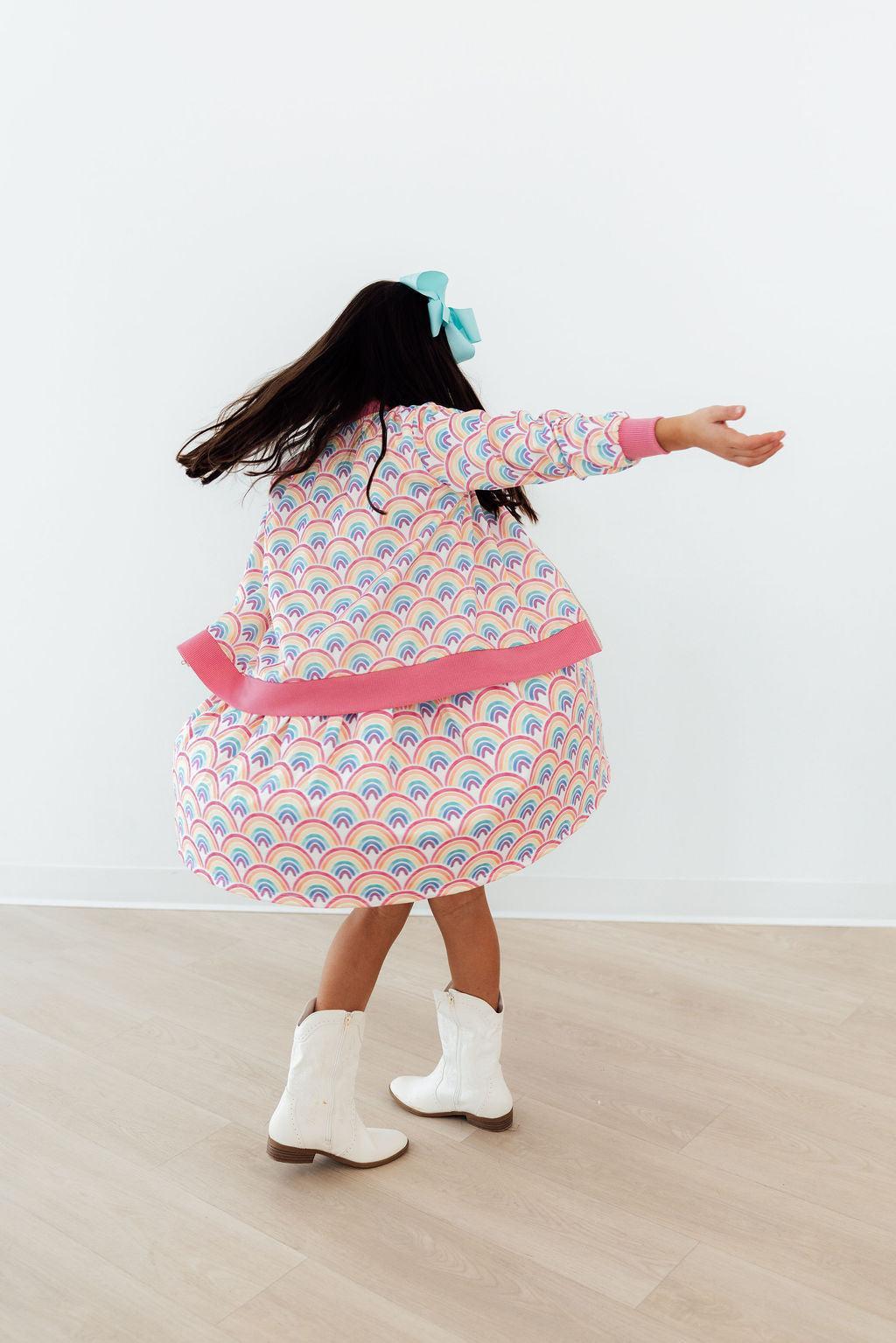 Watercolor Rainbows S/S Pocket Twirl Dress Mila & Rose ®