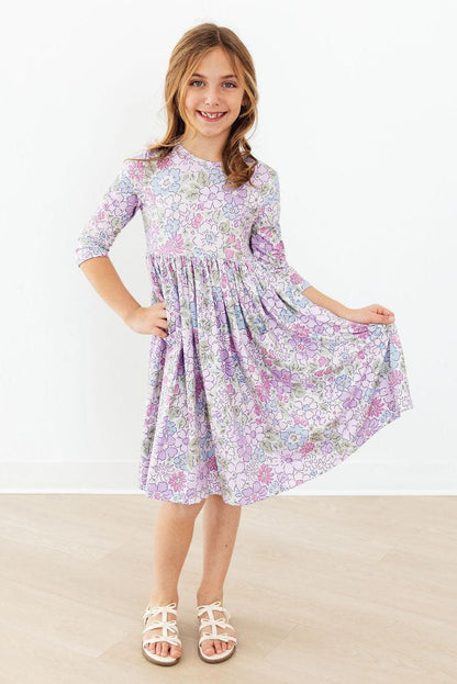 Spring Gardens 3/4 Sleeve Pocket Twirl Dress Mila & Rose ®