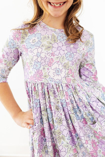 Spring Gardens 3/4 Sleeve Pocket Twirl Dress Mila & Rose ®