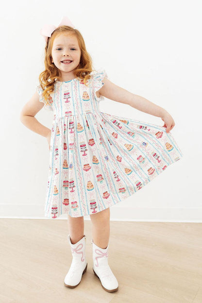 Birthday Cakes Flutter Sleeve Twirl Dress Mila & Rose ®