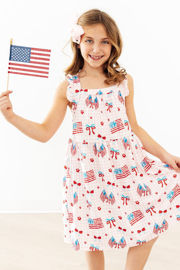 Fancy Flags Ruffle Cross Back Dress Mila & Rose ®