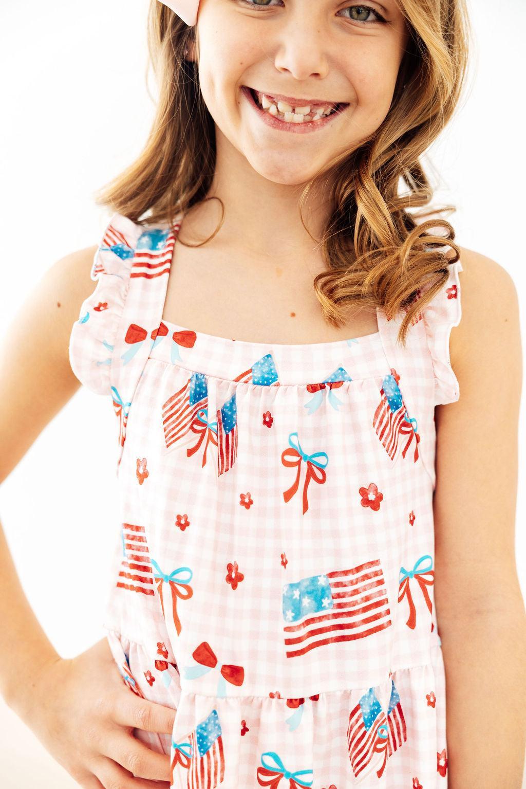 Fancy Flags Ruffle Cross Back Dress Mila & Rose ®
