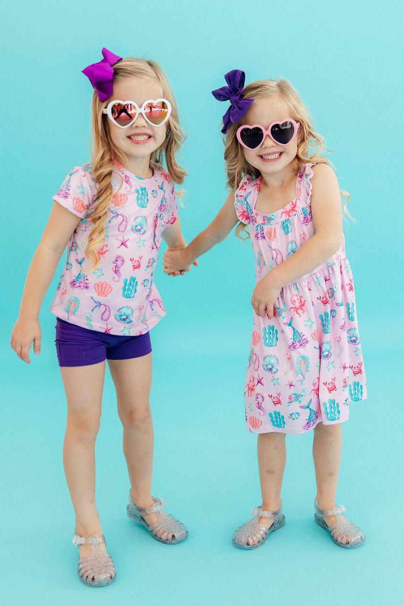 Under the Sea Ruffle Cross Back Dress Mila & Rose ®