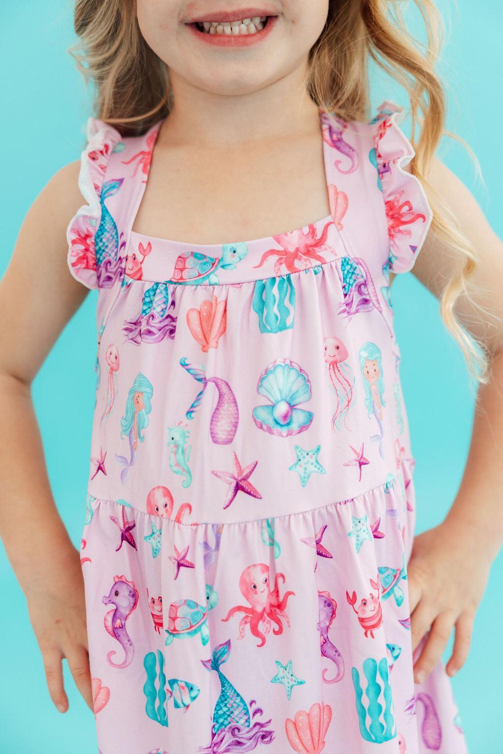 Under the Sea Ruffle Cross Back Dress Mila & Rose ®