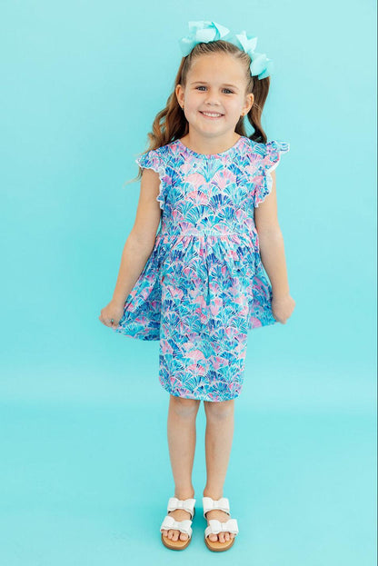 Seaside Shells Flutter Sleeve Twirl Dress Mila & Rose ®