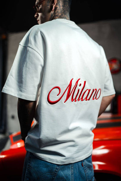 Men's Oversize 'Milano' Embroidered T-Shirt - Streetwear Designer Tee Withinblack