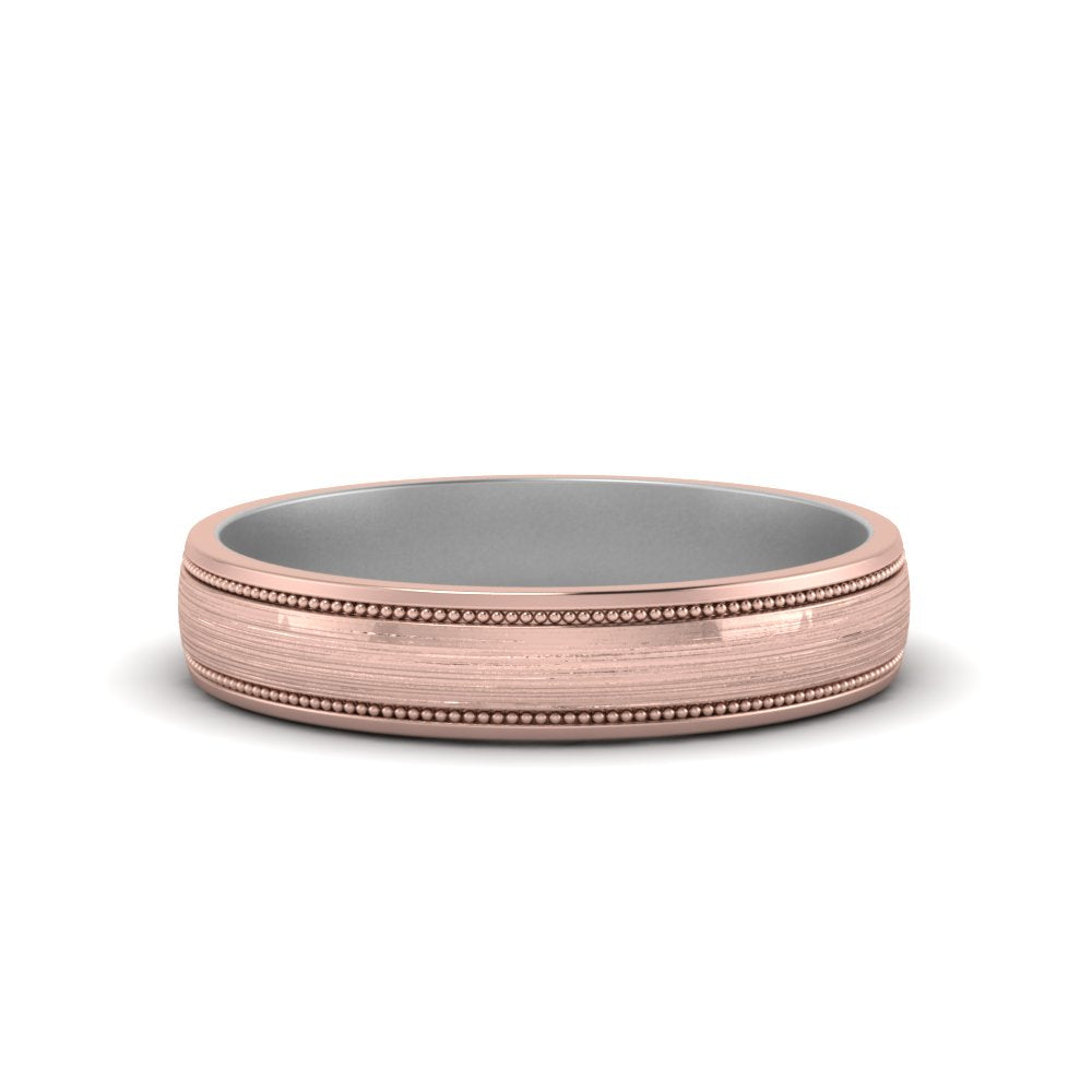 Milgrain 2 Tone Wedding Band Fascinating Diamonds