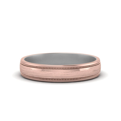 Milgrain 2 Tone Wedding Band Fascinating Diamonds