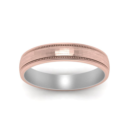 Milgrain 2 Tone Wedding Band Fascinating Diamonds