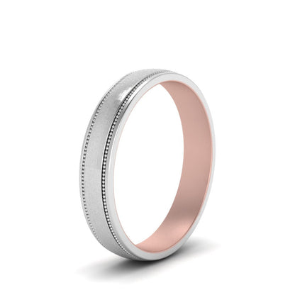 Milgrain 2 Tone Wedding Band Fascinating Diamonds