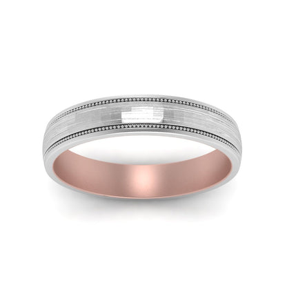Milgrain 2 Tone Wedding Band Fascinating Diamonds