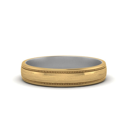 Milgrain 2 Tone Wedding Band Fascinating Diamonds