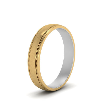 Milgrain 2 Tone Wedding Band Fascinating Diamonds