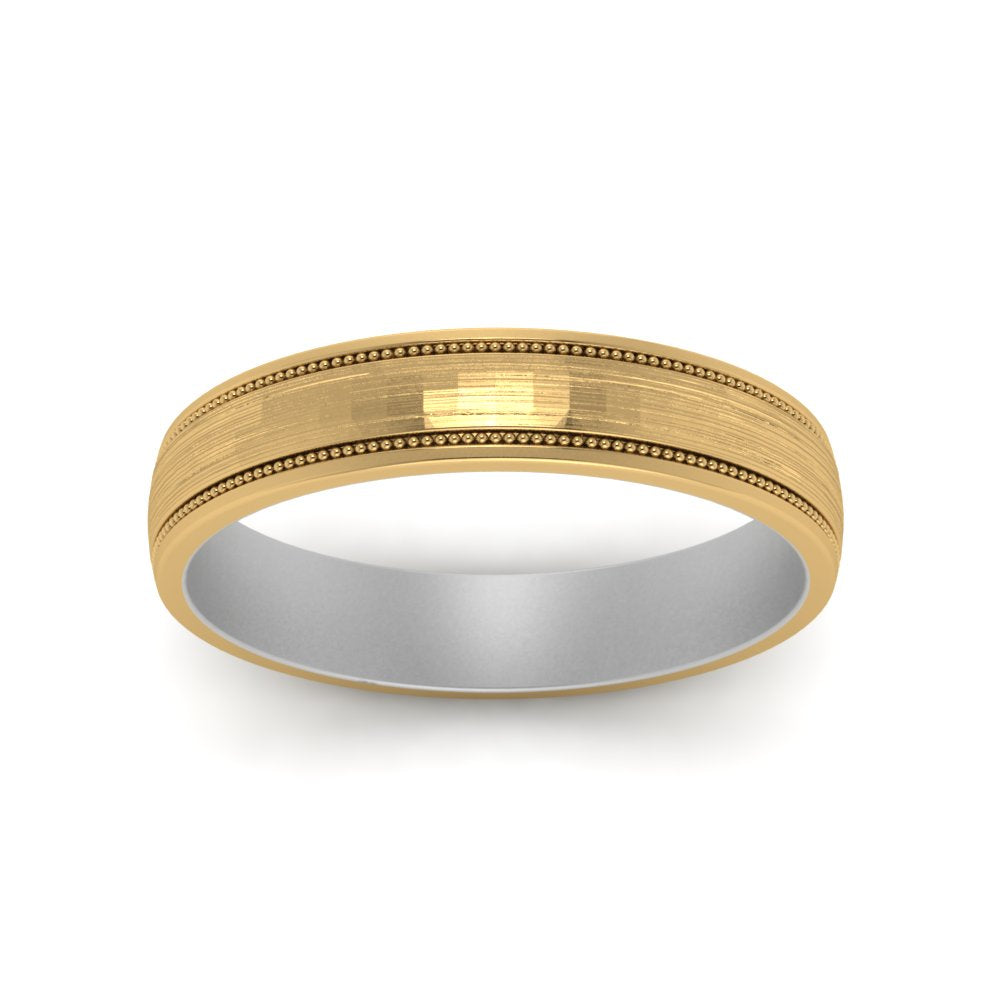 Milgrain 2 Tone Wedding Band Fascinating Diamonds
