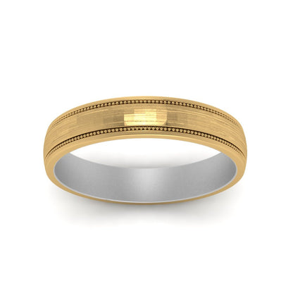 Milgrain 2 Tone Wedding Band Fascinating Diamonds