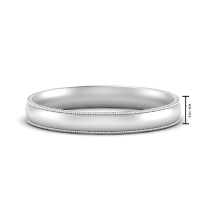 4 mm Milgrain Comfort Fit Mens Wedding Band Fascinating Diamonds