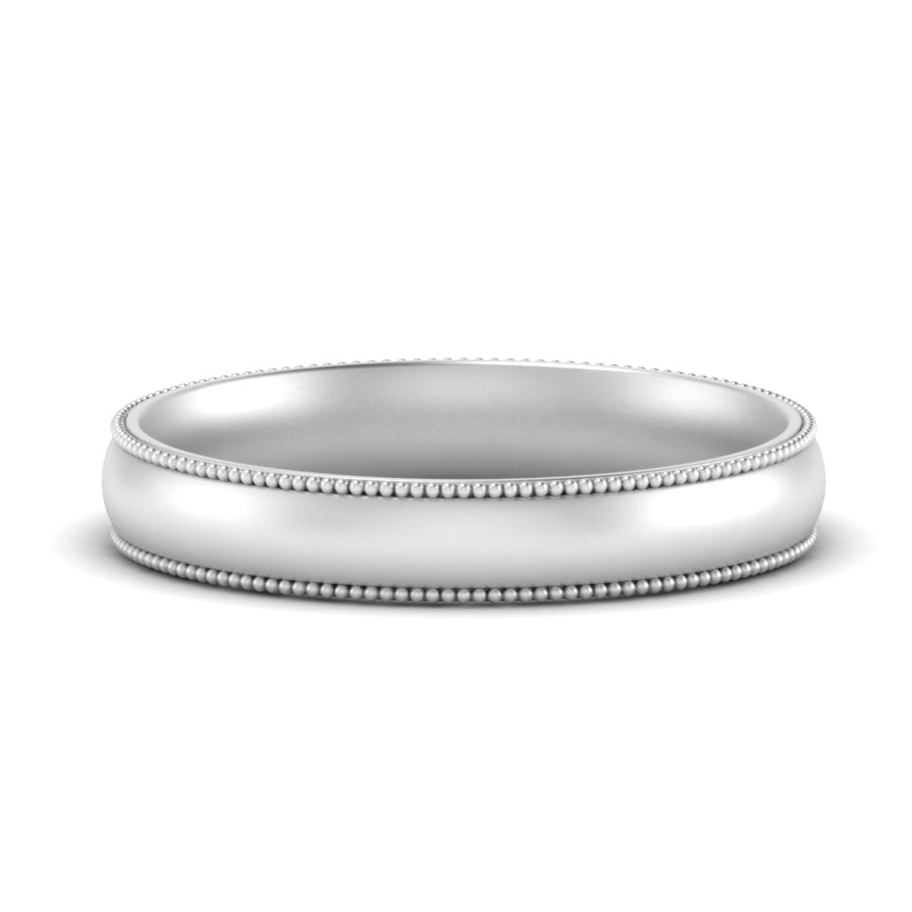 4 mm Milgrain Comfort Fit Mens Wedding Band Fascinating Diamonds