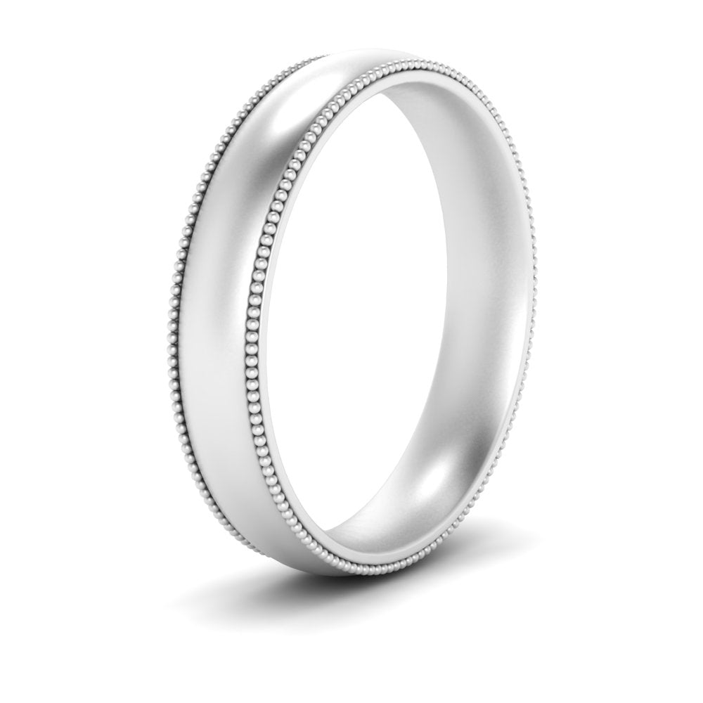 4 mm Milgrain Comfort Fit Mens Wedding Band Fascinating Diamonds
