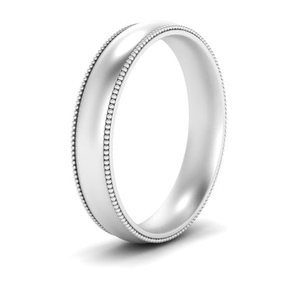 4 mm Milgrain Comfort Fit Mens Wedding Band Fascinating Diamonds