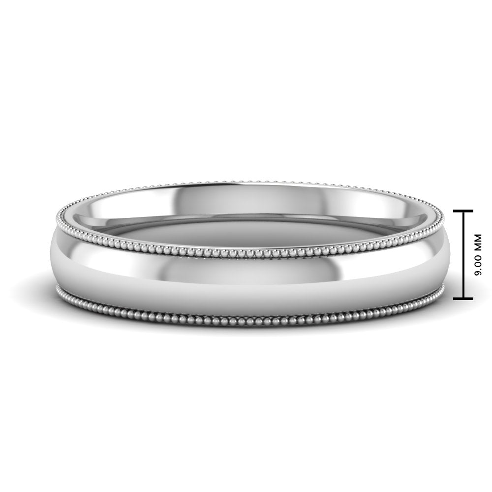 Comfort Fit Wedding Band Milgrain Edge Fascinating Diamonds